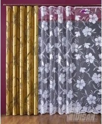 Kész Függöny Szalaggal Nagy Virágok 290x180 619d69