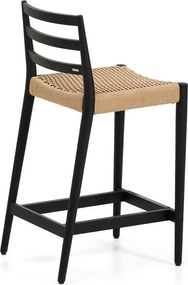 Fekete-natúr színű tölgyfa bárszék (ülésmagasság 65 cm) Analy – Kave Home