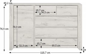 komód typ 41, fehér craft, ANGEL