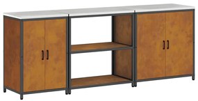 Konyhai Tároló Készlet polcokkal 3 pcs Rozsdás 240 x 50 x 92 cm