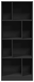 fekete szerelt fa könyvszekrény 57 x 28,5 x 141 cm