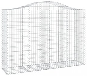 2 db íves horganyzott vas gabion kosár 200x50x140/160 cm
