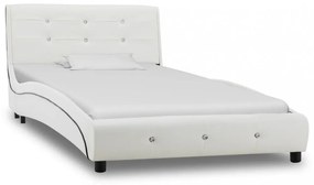 Fehér műbőr ágykeret 90 x 200 cm