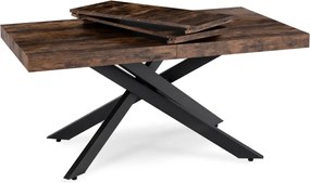 HAMPTON bővíthető asztal 160-240 cm rusztikus tölgy/fekete