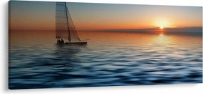 Kép - Vitorlás hajók a tengeren (120x50 cm)