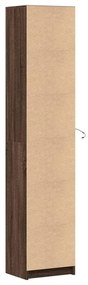 barna tölgy szerelt fa magasszekrény LED-ekkel 41,5x32,5x200 cm
