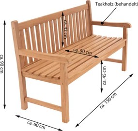 DIVERO Kerti pad 150 cm tíkfa