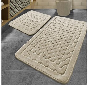 2x BAMBI fürdőszobai szőnyeg 60x100 cm bézs színben