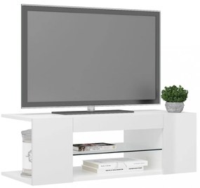 magasfényű fehér TV-szekrény LED lámpákkal 90 x 39 x 30 cm