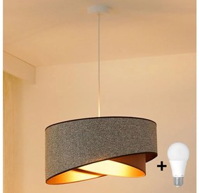 Brilagi - LED Csillár zsinóron LYRA 1xE27/15W/230V szürke/krémes/arany