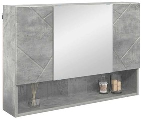 Fürdőszobai tükörszekrény Beton szürke 80 x 17 x 55 cm Faanyag