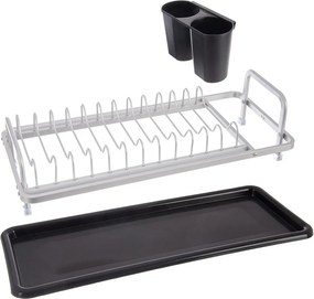 Fekete-fehér fém edényszárító 41,5x17 cm Deluxe – Orion