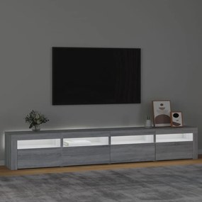 szürke sonoma színű TV-szekrény LED-lámpákkal 240x35x40 cm