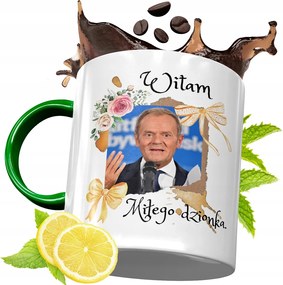 Donald Tusk Zöld Bögre Ajåndék Nyomtatott Fotóval