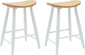 vidaXL Étkező Székek 2 pcs Fehér 46 x 37 x 63 cm Tömör Gumi Fa
