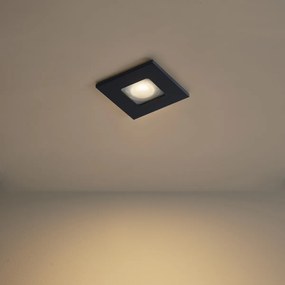 6 darabos modern süllyesztett spotlámpa készlet fekete, forgatható és dönthető IP44 - Qure