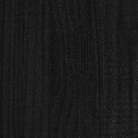 2-szintes fekete tömör fenyőfa könyvszekrény 100 x 30 x 70 cm