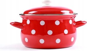 Belis /Sfinx Zománcedény Fehér pöttyös, átmérő 24 cm, űrtartalom 6,1 liter