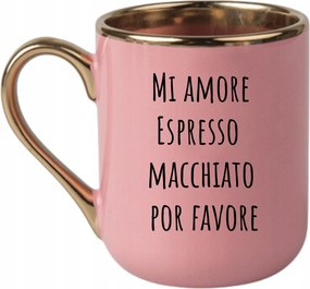 Bögre Elegáns Rózsaszín Arany Rant Vicces Ajándék MI Amore Eszpresszó