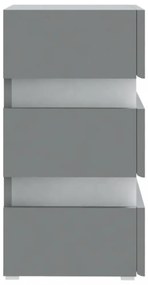 szürke szerelt fa LED-es éjjeliszekrény 45 x 35 x 67 cm
