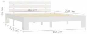 fehér tömör fenyőfa ágy matrac nélkül 160 x 200 cm
