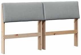 Kárpitozott fejtámla Világosszürke 140 cm Tömör fenyőfa