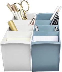 Asztali rendező, multifunkciós, 4 rekeszes, 8x23x11 cm, EXACOMPTA Autentik, fehér (EX68113D)