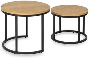 Dohányzóasztal Szett Aranytölgy Színben DELIA