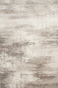 Gyapjú Szőnyeg Modern Dywilan Raw Szürke Krém Lila Rombusz Mintás 135x200 cm