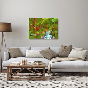 Gyermek kép állatokkal (üvegen) (70x50 cm)