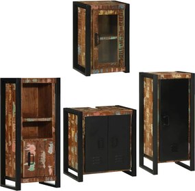 vidaXL Fürdőszoba bútor szett 4 pcs Szilárd újrahasznosított fa