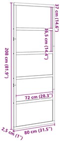 viaszbarna tömör fenyőfa istálló stílusú ajtó 80x208 cm