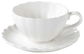 Fehér porcelán teás csésze aljjal 250 ml hullámos Easy Life Lifestyle
