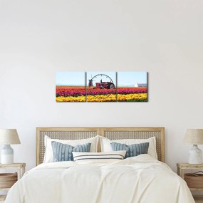 Tulipánfarm képe (órával) (90x30 cm)