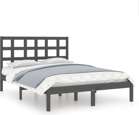 vidaXL szürke tömör fa ágykeret 200 x 200 cm