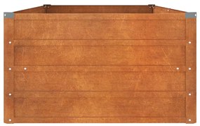 rozsda színű corten acél kerti magaságyás 160 x 80 x 45 cm