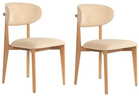 Lionte Beige and Light Oak étkezőszék szett, 2 db
