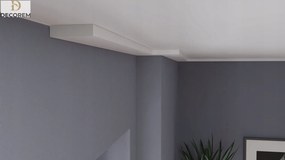 Mennyezeti díszléc DLSU1 3cm x 12cm párkány díszléc Xps Decorem