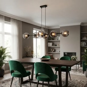 Brilagi - Csillár kábellel DIOR 6xE27/60W/230V fekete/füstszürke