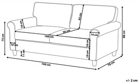 Háromszemélyes sötétzöld kordbársony kanapé RONNEBY Beliani