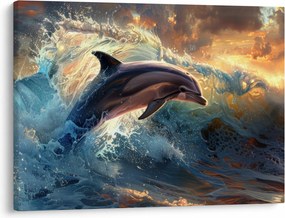 Kép - Delfin, illusztrációk (70x50 cm)