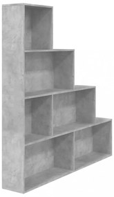 betonszürke szerelt fa könyvszekrény/térelválasztó 155x24x160cm
