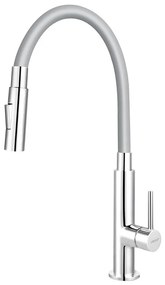 FERRO - Mosogató csap rugalmas karral fényezett króm/szürke