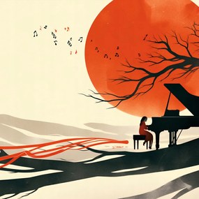 Poszter 20x20cm Zongoraművész