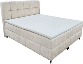 Boxspring ágy, 180x200, bézs, ALMA