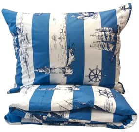 Tengerész pamut lepedők TiaHome - 1x Párna 90x70cm, 1x Paplan 140x200cm