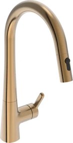 Hansa Designo mosogató csaptelep kihúzható zuhannyal, 2 áram csiszolt bronz 5136228381