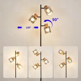 Brilagi - HYGGE állólámpa 3xE14/15W/230V gumifa/füstszínű