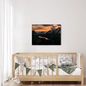 Egy tó képe a hegyek között (70x50 cm)
