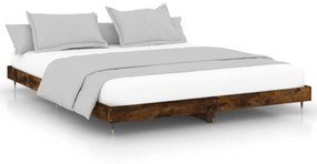 füstös tölgy színű szerelt fa ágykeret matrac nélkül 120x200 cm